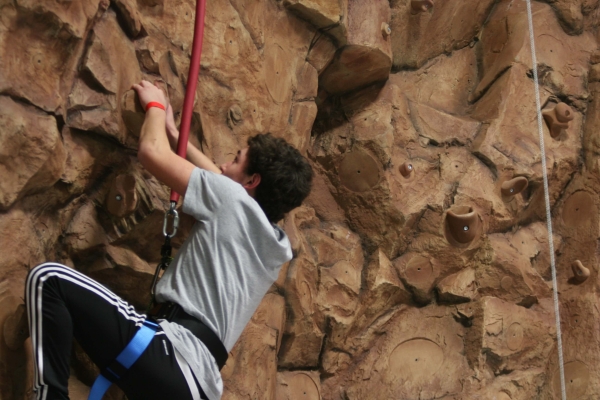 Boy Rock Climbing